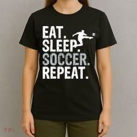 Eat Sleep Soccer Repeat - Soccer Graphic T-Shirt thumb 4