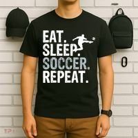 Eat Sleep Soccer Repeat - Soccer Graphic T-Shirt thumb 6