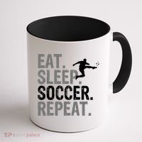 Eat Sleep Soccer Repeat - Soccer Graphic Coffee Mug thumb 1