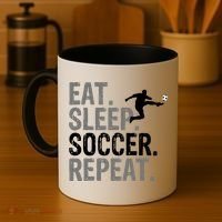 Eat Sleep Soccer Repeat - Soccer Graphic Coffee Mug thumb 4