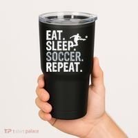 Eat Sleep Soccer Repeat - Soccer Graphic Tumbler thumb 2