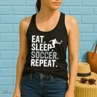 Eat Sleep Soccer Repeat - Soccer Graphic Women's Tank Top thumb 2