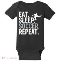 Eat Sleep Soccer Repeat - Soccer Graphic Baby Bodysuit thumb 0