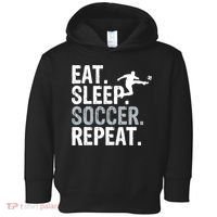 Eat Sleep Soccer Repeat - Soccer Graphic Toddler Hoodie thumb 0