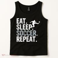 Eat Sleep Soccer Repeat - Soccer Graphic Tank Top thumb 2