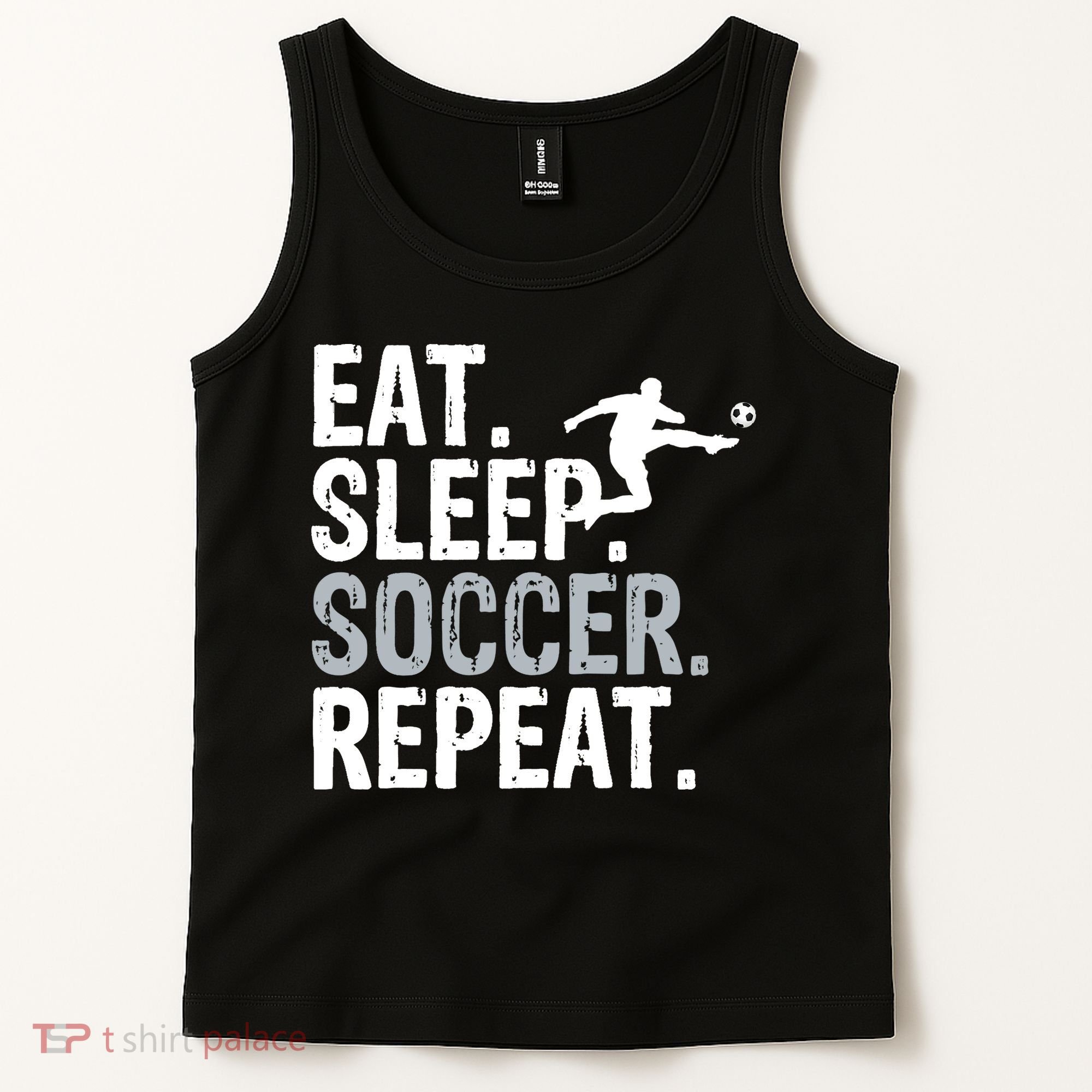 Eat Sleep Soccer Repeat - Soccer Graphic Tank Top