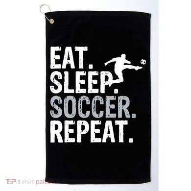 Eat Sleep Soccer Repeat - Soccer Graphic Golf Towel