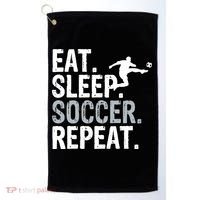 Eat Sleep Soccer Repeat - Soccer Graphic Golf Towel thumb 0