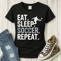 Eat Sleep Soccer Repeat - Soccer Graphic Women's T-Shirt thumb 3
