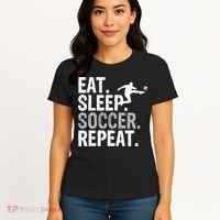 Eat Sleep Soccer Repeat - Soccer Graphic Women's T-Shirt thumb 4