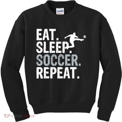 Eat Sleep Soccer Repeat - Soccer Graphic Kids Sweatshirt