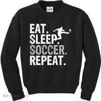 Eat Sleep Soccer Repeat - Soccer Graphic Kids Sweatshirt thumb 0