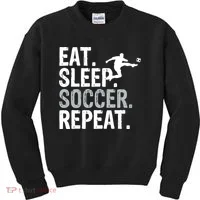 Eat Sleep Soccer Repeat - Soccer Graphic Kids Sweatshirt thumb 0
