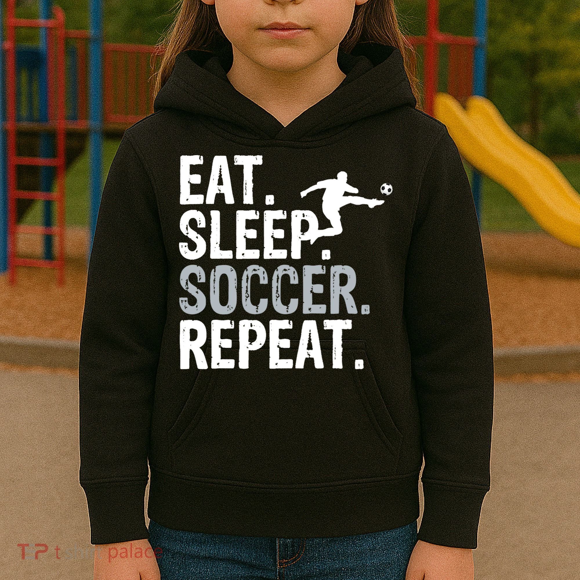 Eat Sleep Soccer Repeat - Soccer Graphic Kids Hoodie
