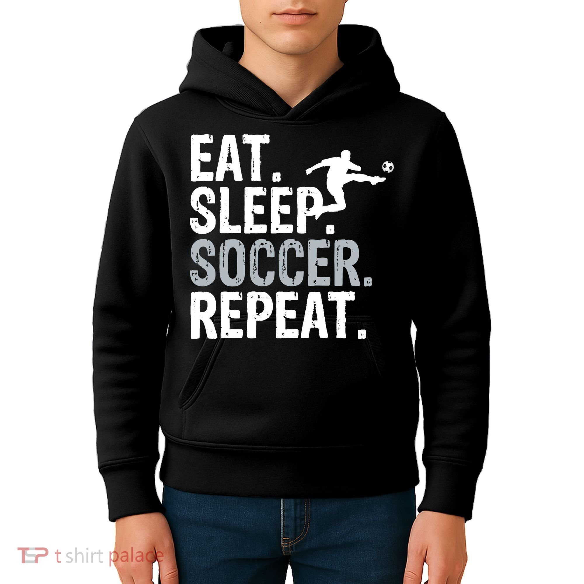 Eat Sleep Soccer Repeat - Soccer Graphic Kids Hoodie