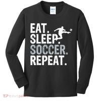 Eat Sleep Soccer Repeat - Soccer Graphic Kids Long Sleeve Shirt thumb 0