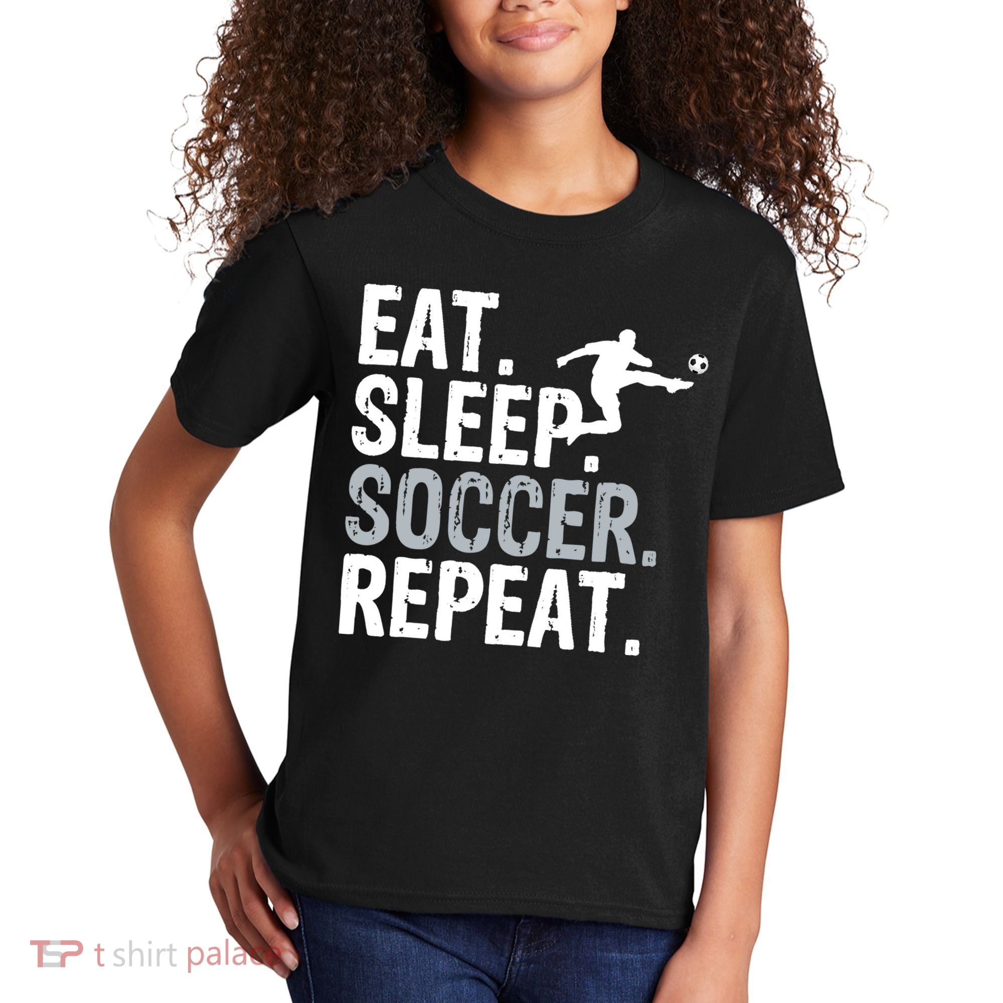 Eat Sleep Soccer Repeat - Soccer Graphic Kids T-Shirt