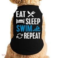 Eat Sleep Swim Repeat funny Swimming Lovers Doggie Tank thumb 0