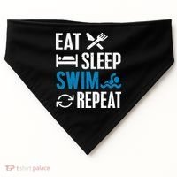 Eat Sleep Swim Repeat funny Swimming Lovers USA-Made Doggie Bandana thumb 0