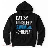 Eat Sleep Swim Repeat funny Swimming Lovers Hoodie thumb 0