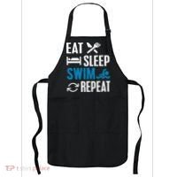 Eat Sleep Swim Repeat funny Swimming Lovers Apron thumb 0