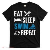 Eat Sleep Swim Repeat funny Swimming Lovers T-Shirt thumb 0