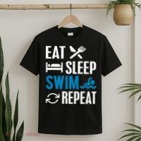 Eat Sleep Swim Repeat funny Swimming Lovers T-Shirt thumb 2