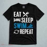 Eat Sleep Swim Repeat funny Swimming Lovers T-Shirt thumb 5