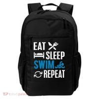 Eat Sleep Swim Repeat funny Swimming Lovers Backpack thumb 0