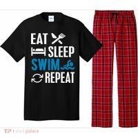 Eat Sleep Swim Repeat funny Swimming Lovers Pajama Set thumb 0