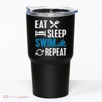 Eat Sleep Swim Repeat funny Swimming Lovers Tumbler thumb 0