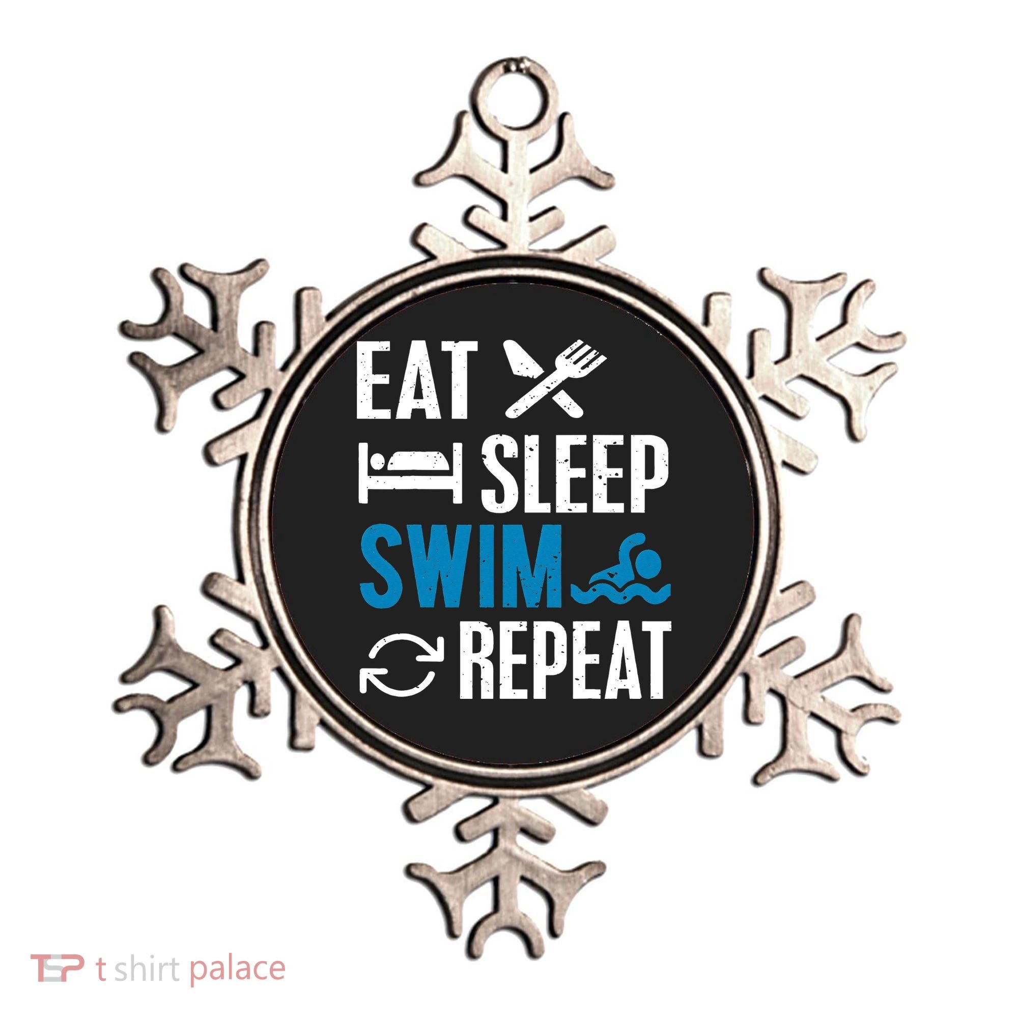 Eat Sleep Swim Repeat funny Swimming Lovers Ornament