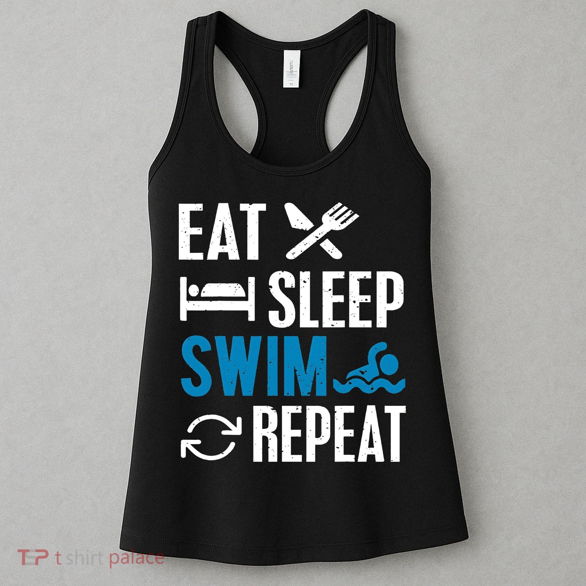 Eat Sleep Swim Repeat funny Swimming Lovers Women's Tank Top