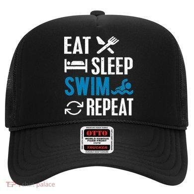 Eat Sleep Swim Repeat funny Swimming Lovers Hat