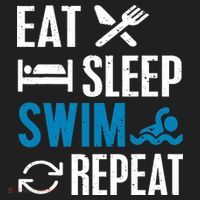 Eat Sleep Swim Repeat funny Swimming Lovers Hat thumb 2