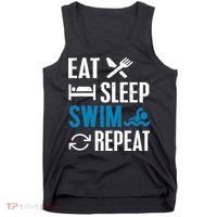 Eat Sleep Swim Repeat funny Swimming Lovers Tank Top thumb 0