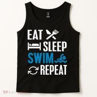 Eat Sleep Swim Repeat funny Swimming Lovers Tank Top thumb 2