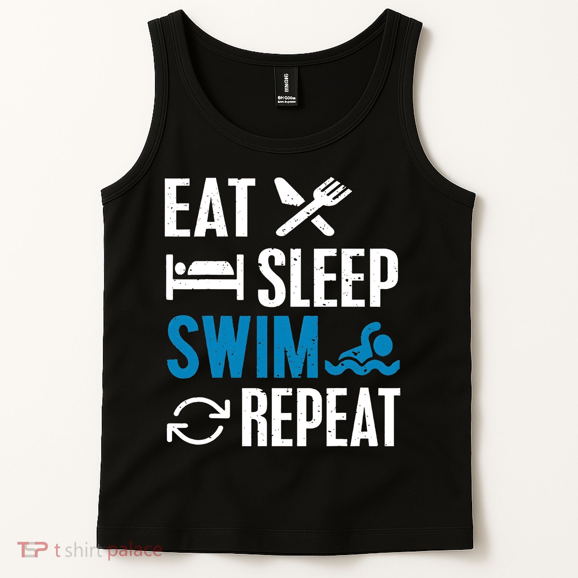 Eat Sleep Swim Repeat funny Swimming Lovers Tank Top