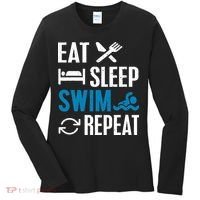 Eat Sleep Swim Repeat funny Swimming Lovers Women's Long Sleeve Shirt thumb 0