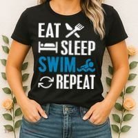 Eat Sleep Swim Repeat funny Swimming Lovers Women's T-Shirt thumb 2
