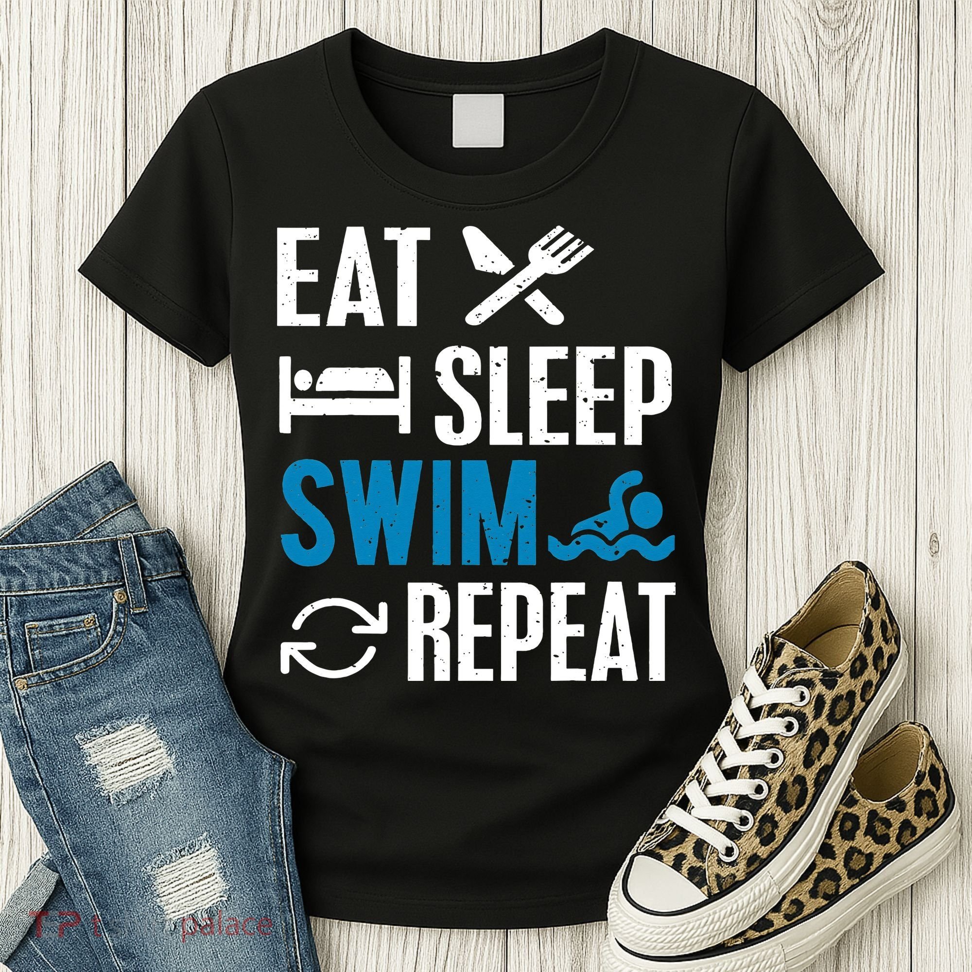 Eat Sleep Swim Repeat funny Swimming Lovers Women's T-Shirt