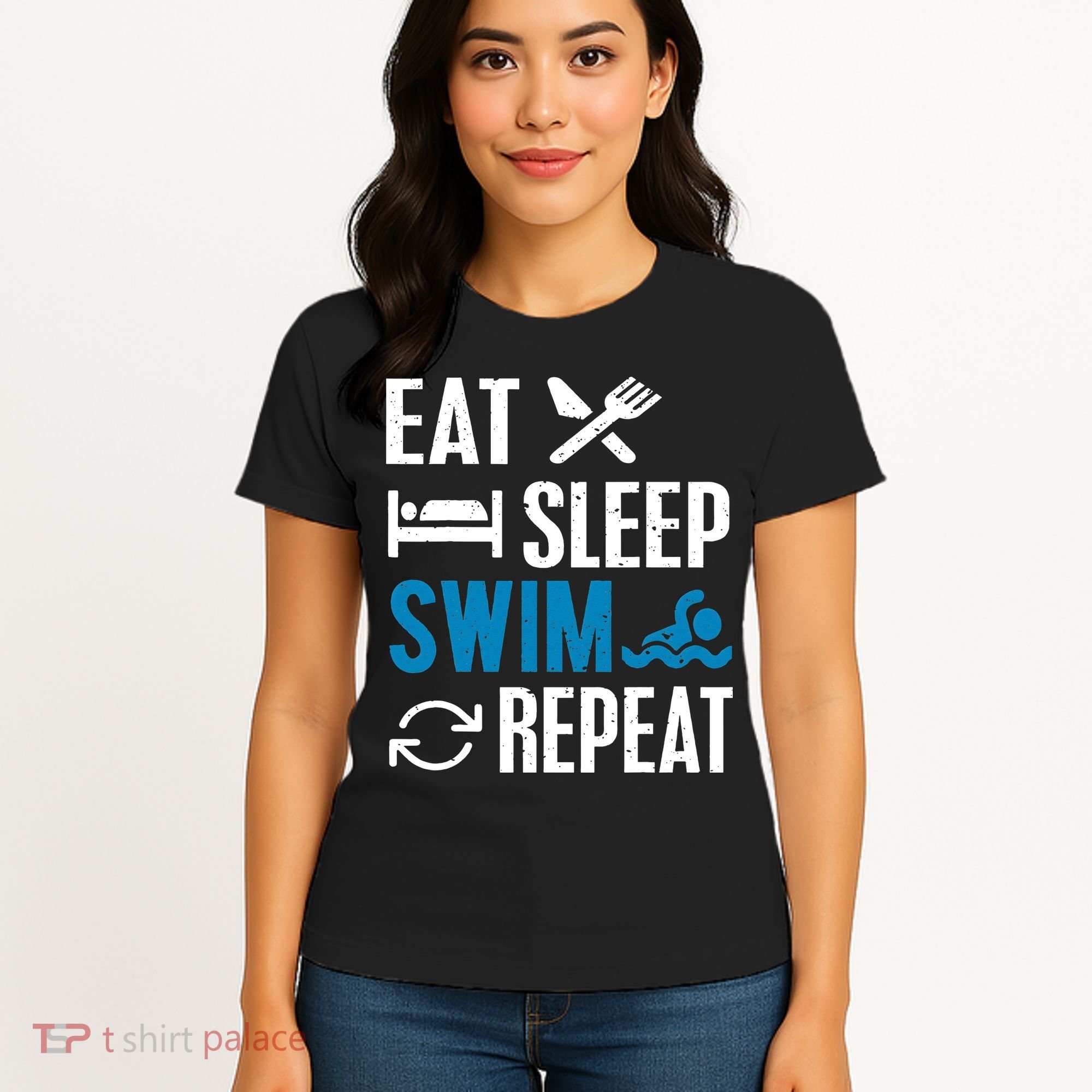 Eat Sleep Swim Repeat funny Swimming Lovers Women's T-Shirt