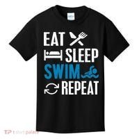 Eat Sleep Swim Repeat funny Swimming Lovers Kids T-Shirt thumb 0