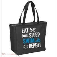 Eat Sleep Swim Repeat funny Swimming Lovers Tote Bag thumb 2