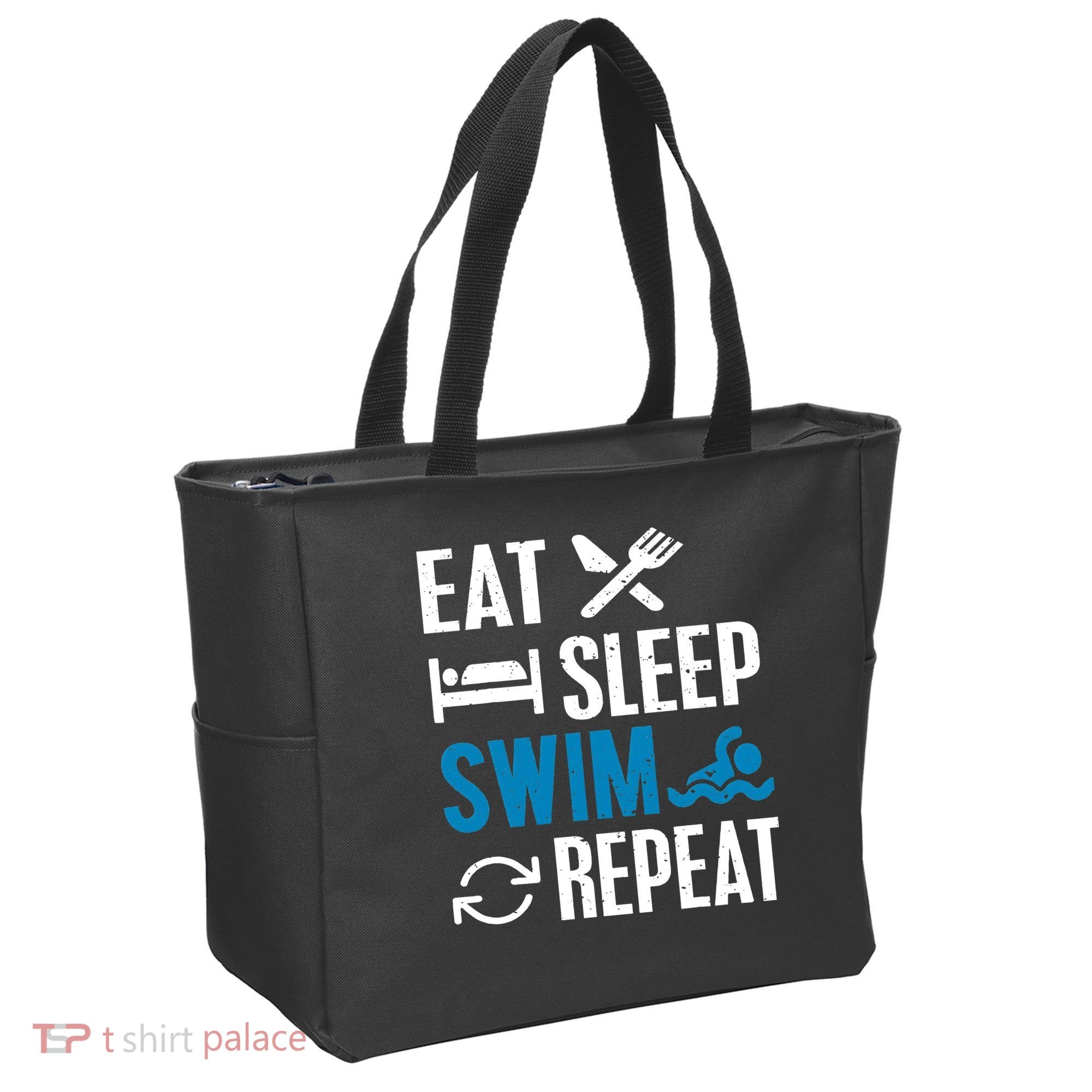 Eat Sleep Swim Repeat funny Swimming Lovers Tote Bag