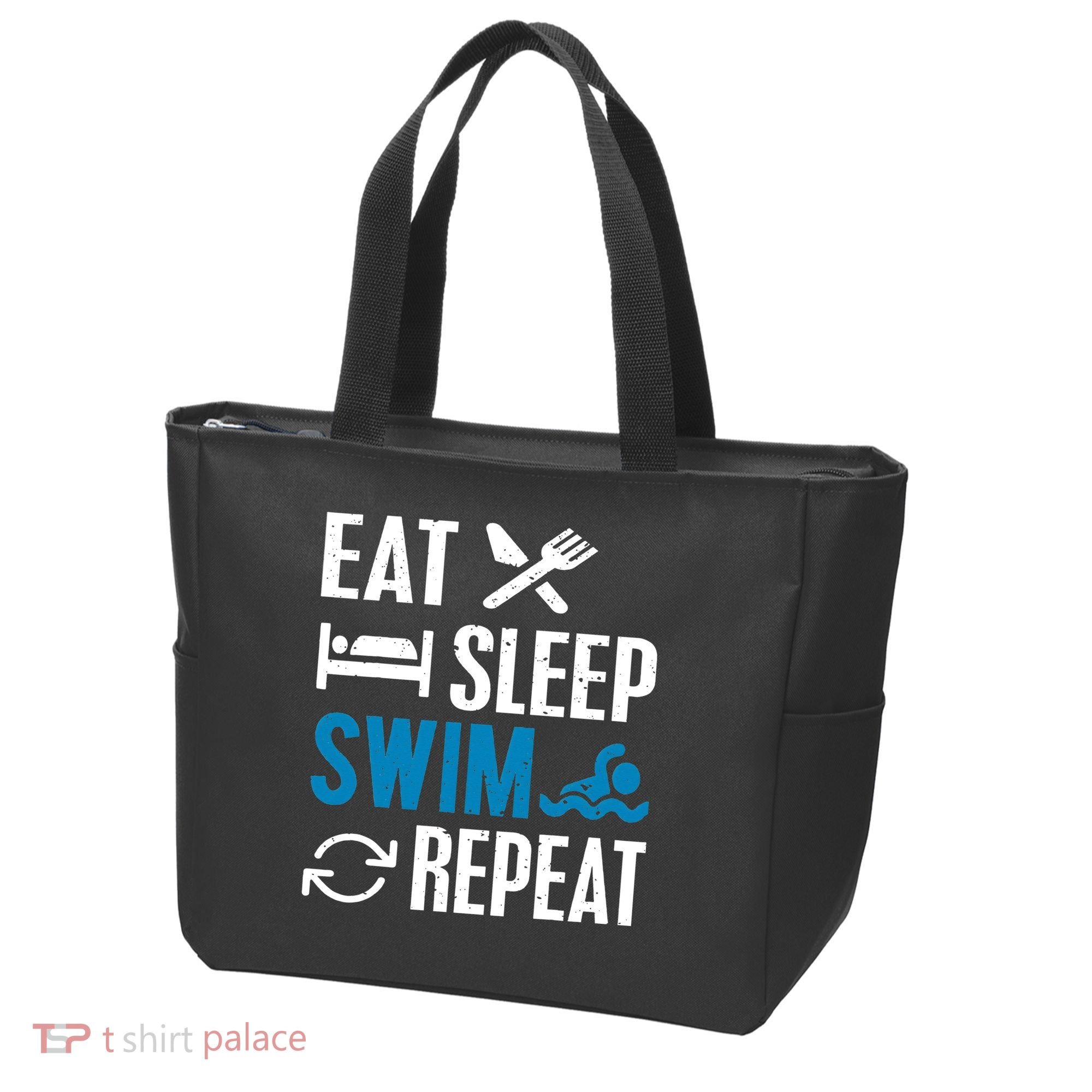 Eat Sleep Swim Repeat funny Swimming Lovers Tote Bag