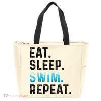 Eat Sleep Swim Repeat Funny Swimmer Swimming Player Graphic Gift Tote Bag thumb 0