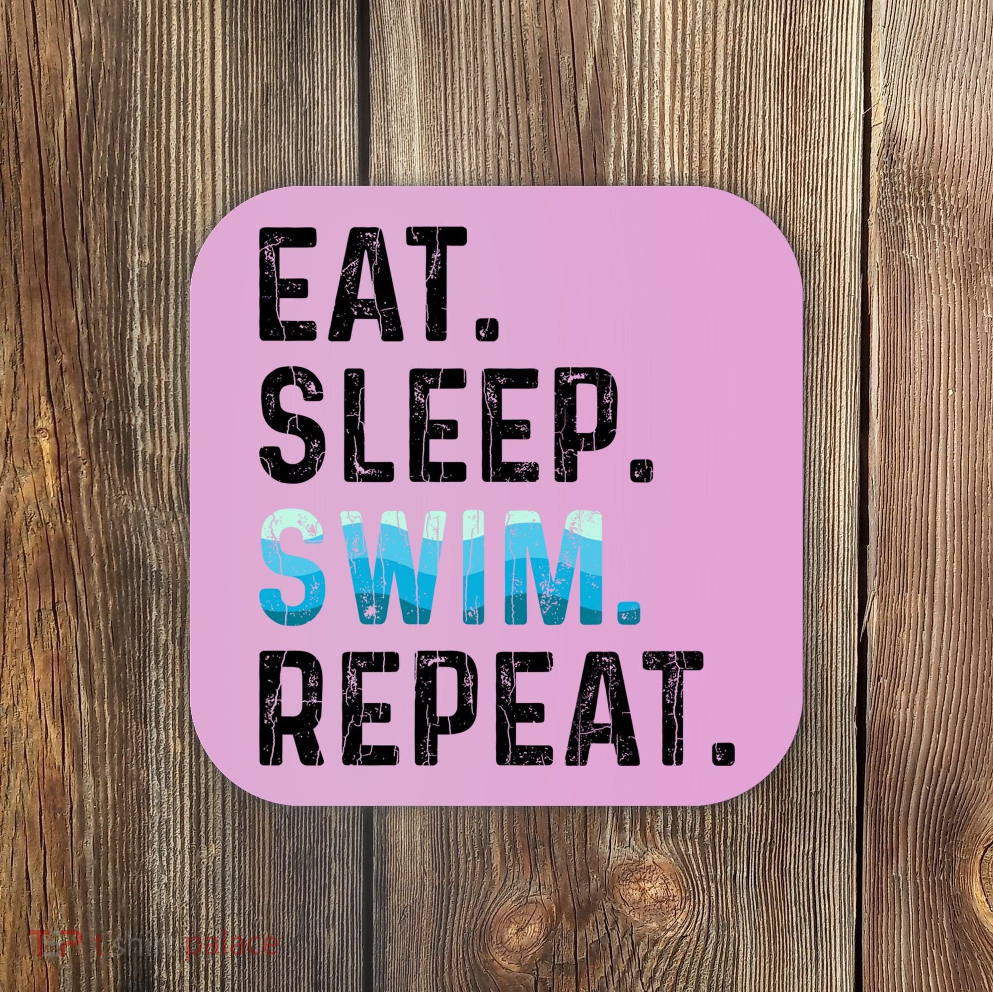 Eat Sleep Swim Repeat Funny Swimmer Swimming Player Graphic Gift Coaster
