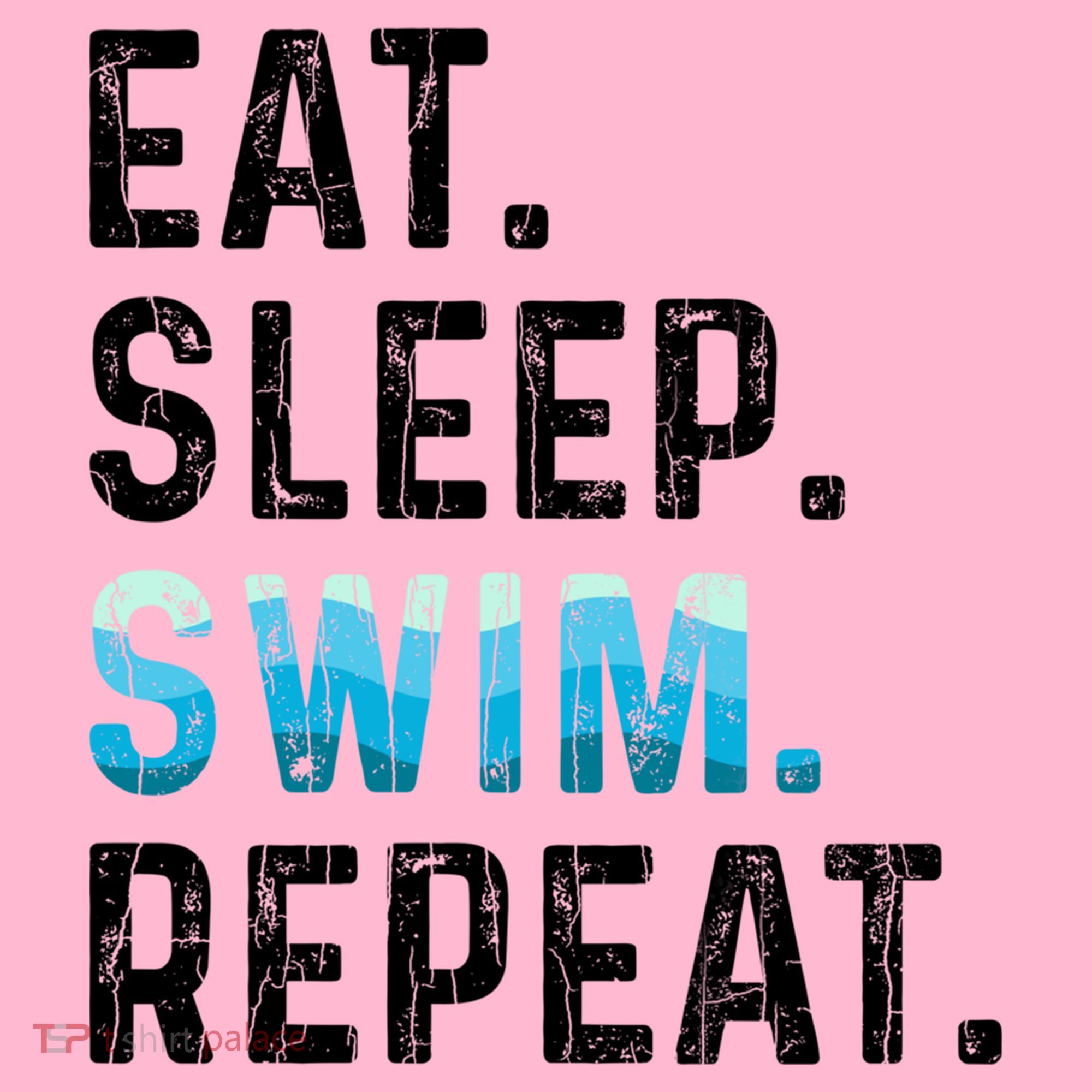 Eat Sleep Swim Repeat Funny Swimmer Swimming Player Graphic Gift Coaster