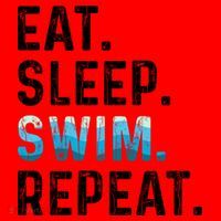 Eat Sleep Swim Repeat Funny Swimmer Swimming Player Graphic Gift Santa Hat thumb 1